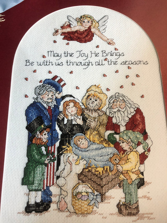 Leisure Arts, The Reason For All Seasons, Leaflet 2578, Vintage 1994, Stitch Count 96 by 162