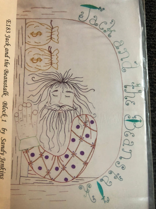 Jack and the Beanstalk, Sandy Jenkins, Embroidery Pattern/Fabric