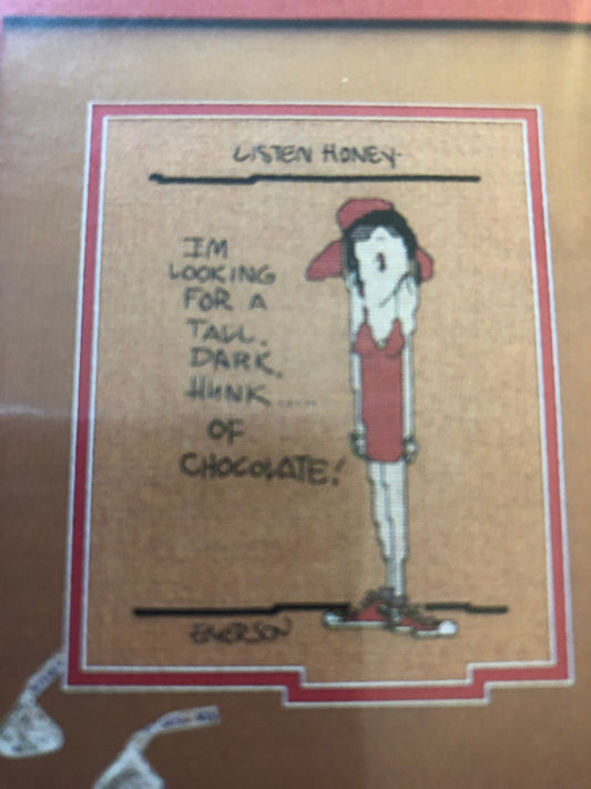 Listen Honey, Life's a Stitch!, Tall Dark Hunk, Twisted Threads, Vintage 1996, Counted, Cross Stitch Pattern