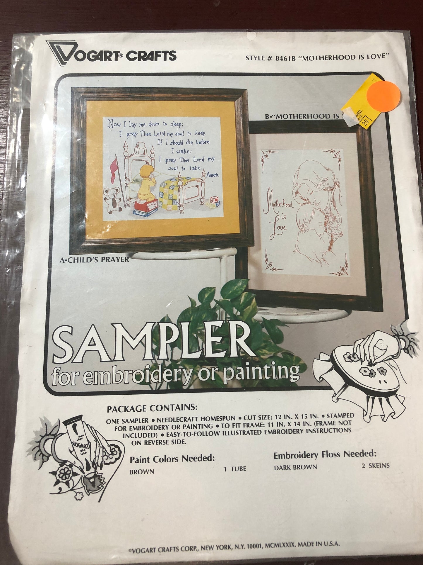 Vogart Crafts, Child's Prayer, Embroidery Pattern, Stamped fabric