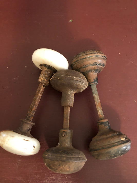 Antique Door Knob, Collection of 3, Rustic Decorative or Restoration Elements