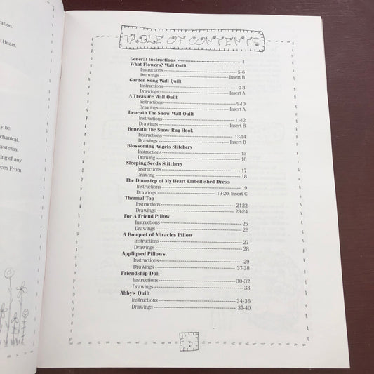 Winter Past Spring At Last, Pieces From My Heart, Sandy Gervais, 13 delightful projects, Vintage 1996, Quilting, Stitchery etc Soft Book