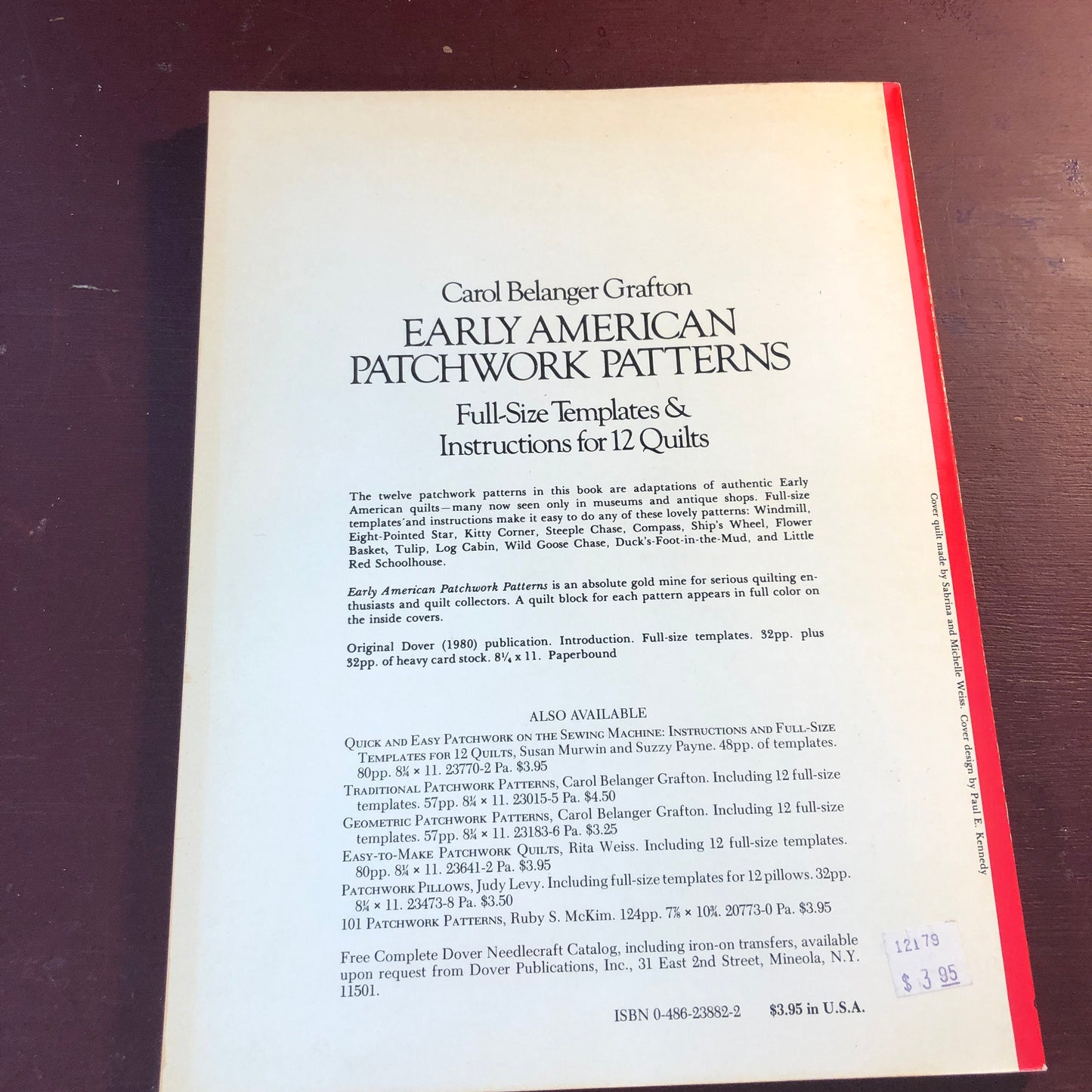 Early American Patchwork Patterns, Carol Balanger Grafton, Dover Needleworks, Vintage 1980, Full-Size Templates & Instructions for 12 Quilts