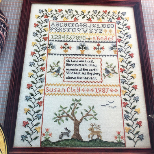 Just Cross Stitch, Adoration Sampler, Vintage 1988, Cross Stitch Chart