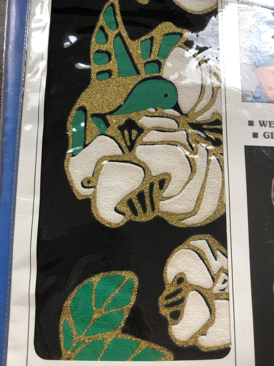 Hummingbird, Designer Nancy Butler, Back Street Designs, Reusable Fashion Patches, 4 by 10 Inches Adhesive Backed Fabric Patch