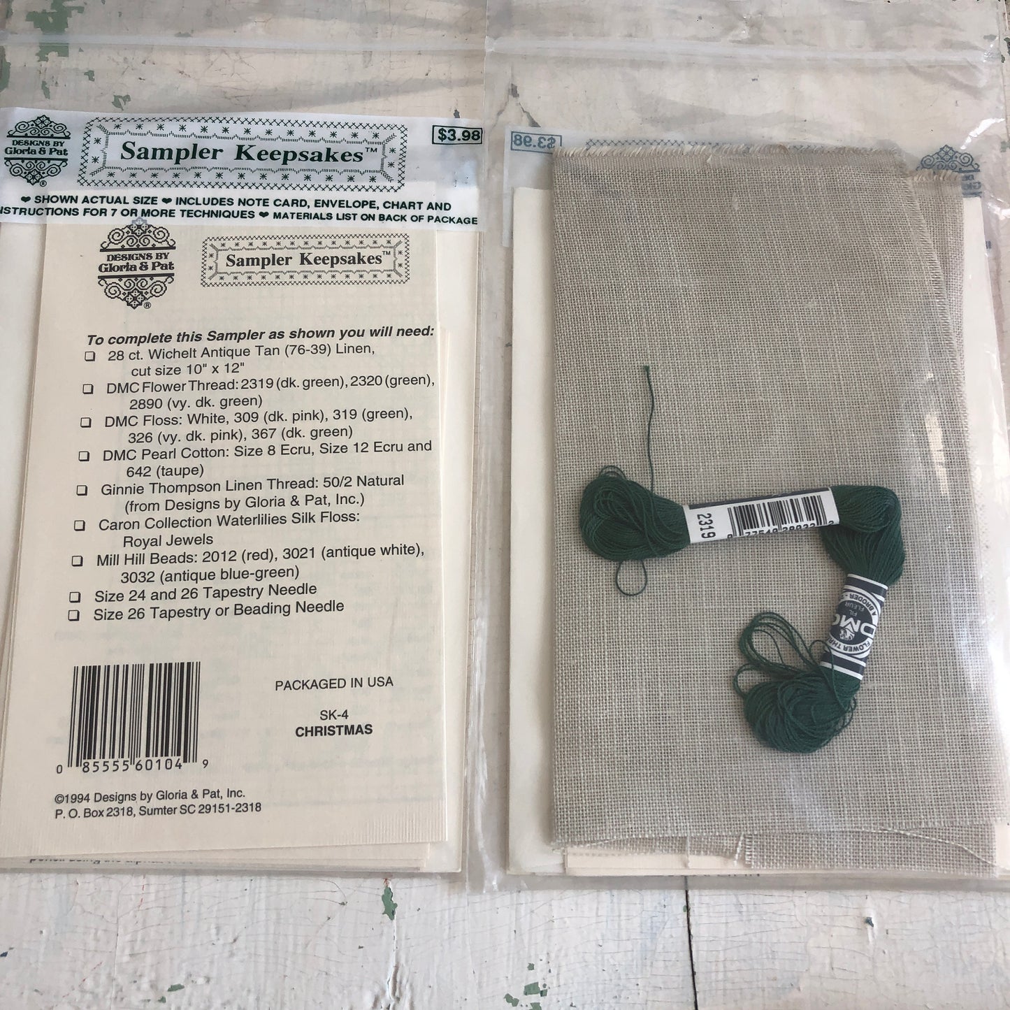 Sampler Keepsakes by Gloria & Pat Set of 2 Cards with Cross Stitch Patterns*