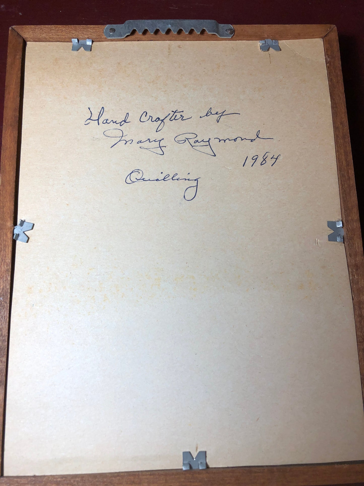 Owl Quilling on Orange Burlap, Vintage 1984, Wood Framed, Finished Project