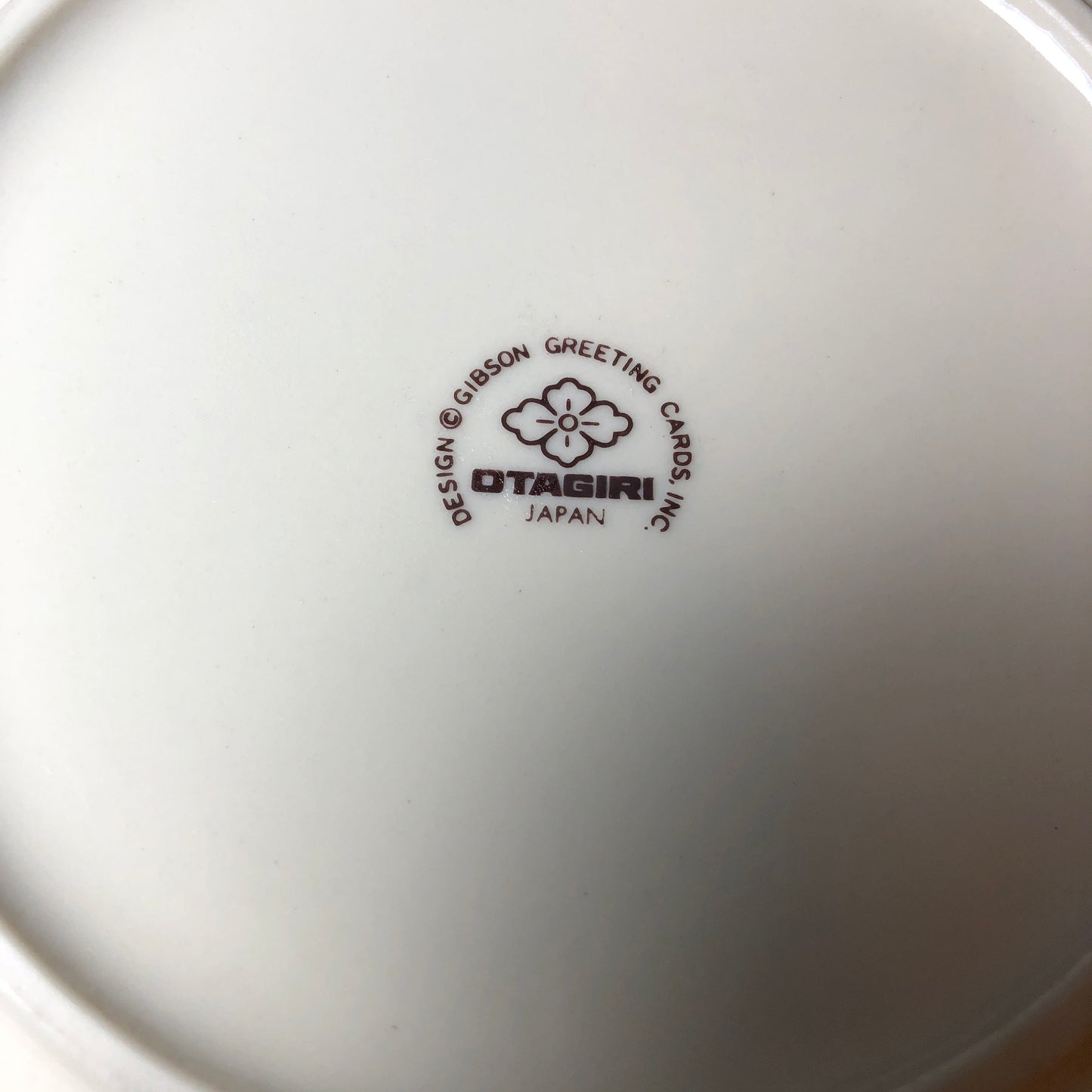 Beautiful Robin, Turdus Migratoris, Bird Nest Painted Ashtray, Otiguri Japan* Gibson Greeting Cards