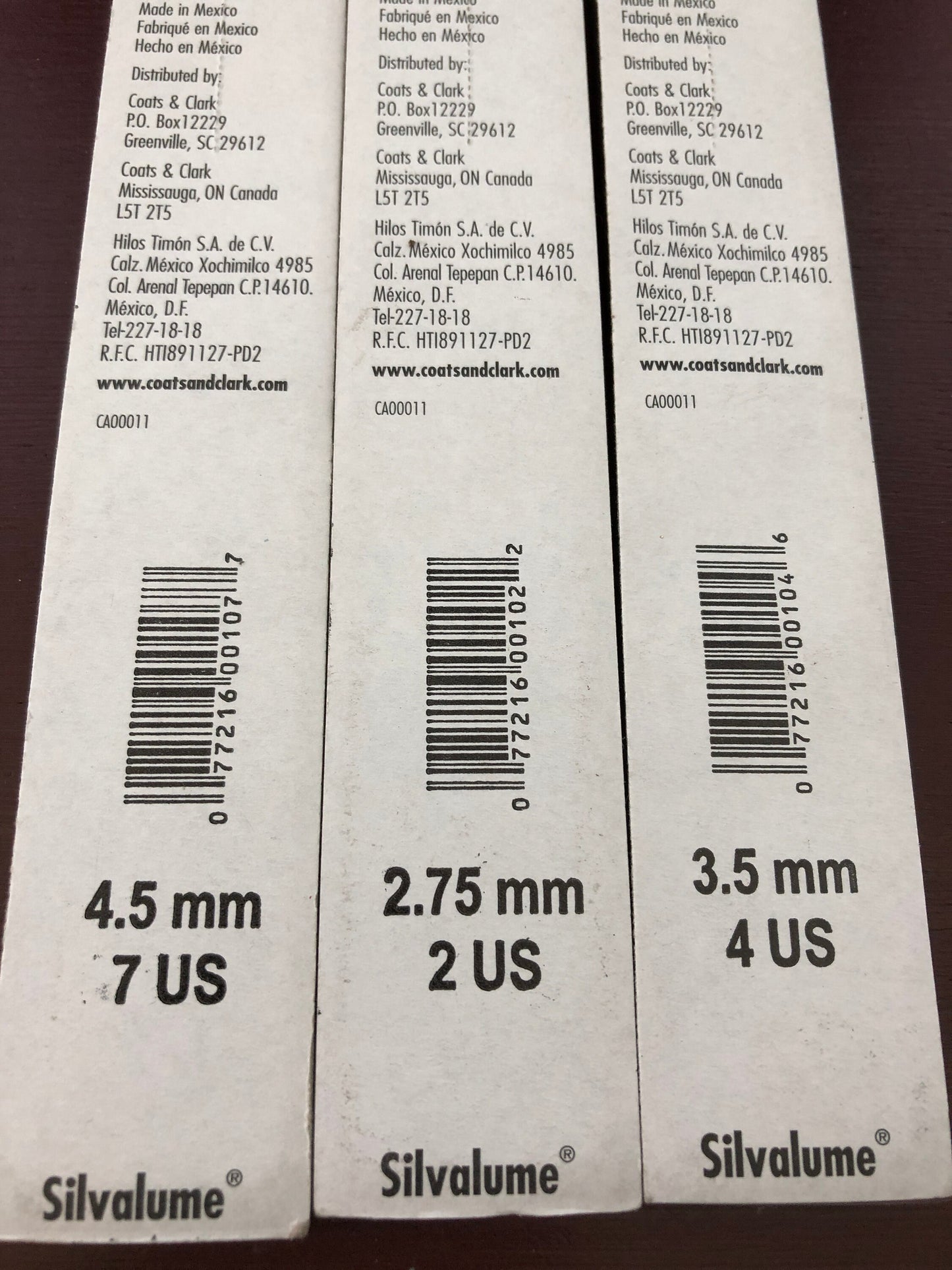 Double-Point Knitting Needles, Susan Bates, Set of 3 Packages, Silvalume*