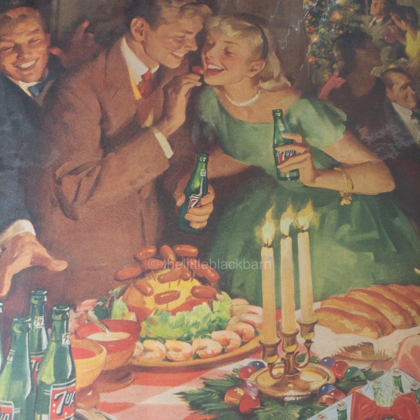 Nice Pair of Vintage 7UP Advertisements 1955 and 1957, Great Advertising Art Collectibles*