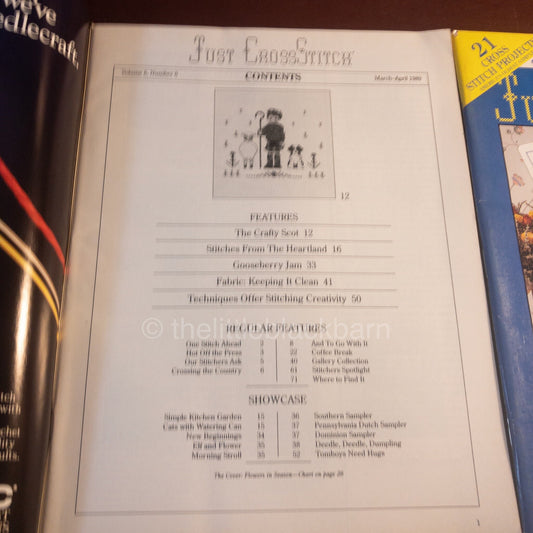 Just Cross Stitch Magazine 1989-90, 4 Issues, Cross Stitch Pattern Magazines