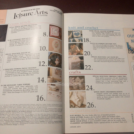 Leisure Arts, The Magazine, Year 1988, 5 issues, Cross Stitch Designs Plus*