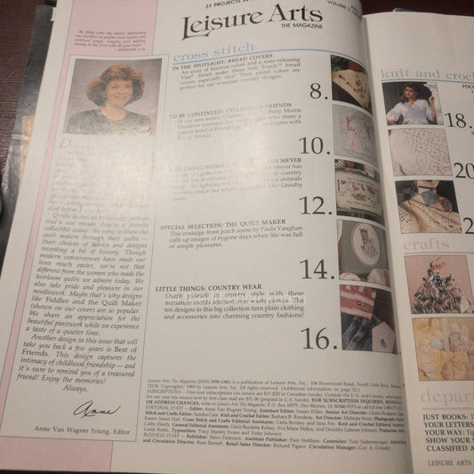 Leisure Arts, The Magazine, Year 1989, 4 issues, Cross Stitch Designs Plus*