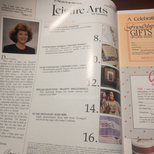 Leisure Arts, The Magazine, Year 1992, 5 issues, Cross Stitch Designs Plus*