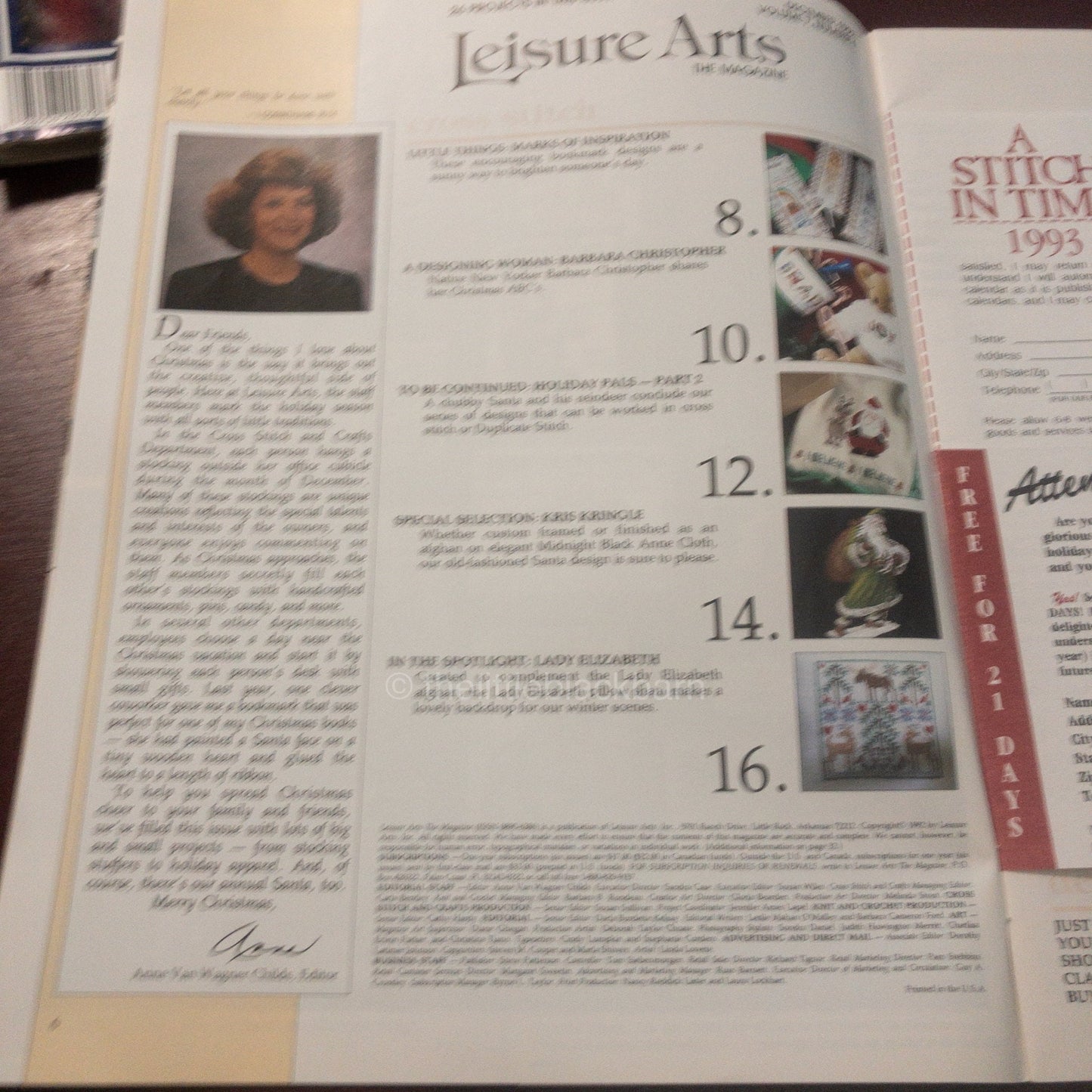 Leisure Arts, The Magazine, Year 1992, 5 issues, Cross Stitch Designs Plus*