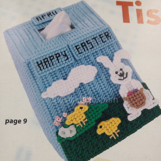 House of White Birches, Month-to-Month Motif Tissue Box Covers, Vintage 2000, Plastic Canvas Pattern Book