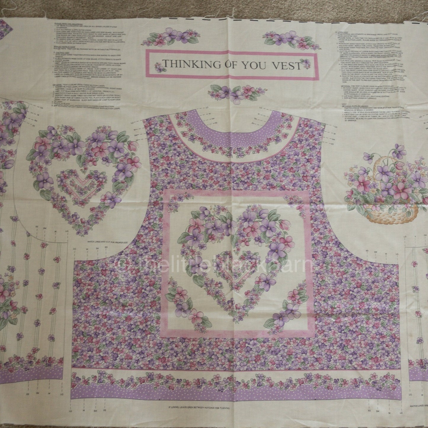 Thinking of You, Floral Apron, Fabric Panel