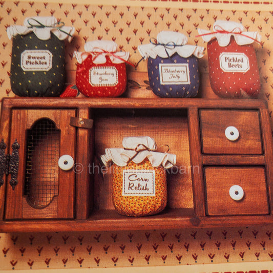 Country Appliques, Calico Pantry Jars, Vintage 1985, Silk Screen Labels