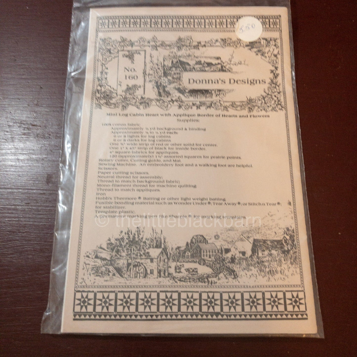 Donna Design's, Mini Log Cabin Heart, with Applique Border of Hearts and Flowers*