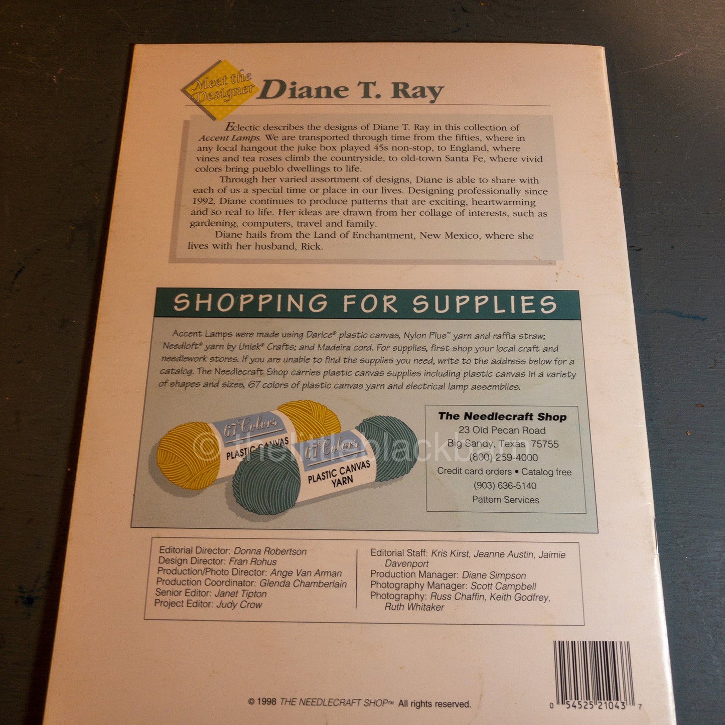 the Needlecraft Shop, Accent Lamps,Diane T Ray Vintage 1998, Plastic Canvas Patterns