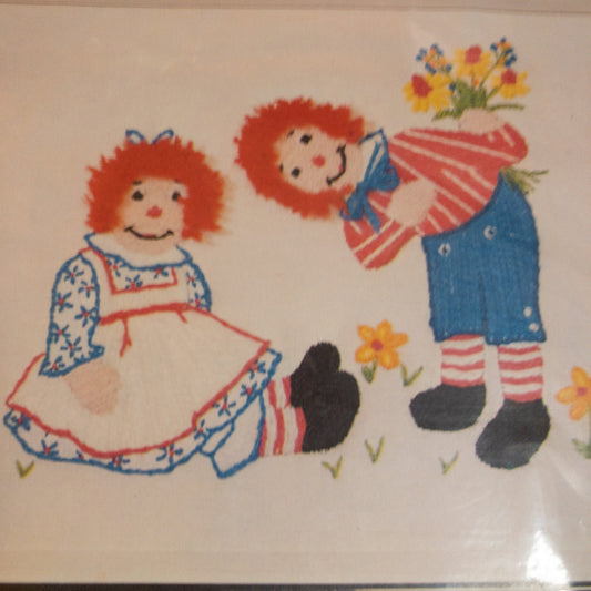 Raggedy Ann & Andy, Luv-N-Flowers, Crewel Kit, Sew Simple Inc.