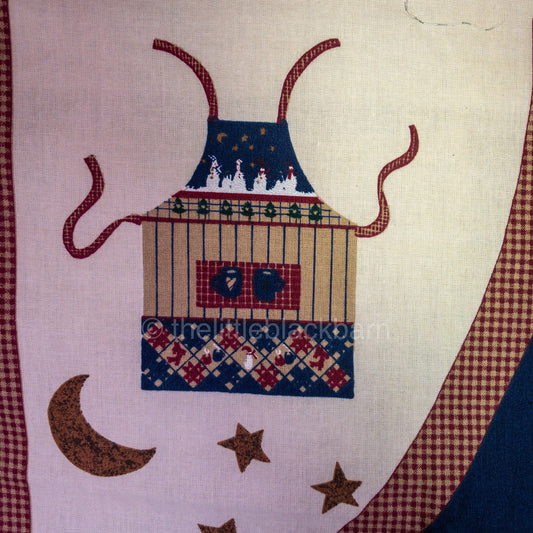 Welcome Winter Snowman Apron Vintage Christmas Fabric Panel