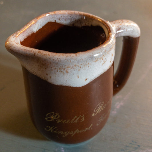 Pratt's Barn, Kingsport Tennessee, Vintage Little Brown Pitcher Souvenir