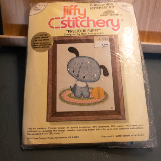 Jiffy Stitchery, Precious Puppy, A Beginning Stitchery Crewel Kit