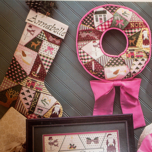 Just Cross Stitch, Crazy Quilt Christmas, Vintage 1992, Counted Cross Stitch Chart