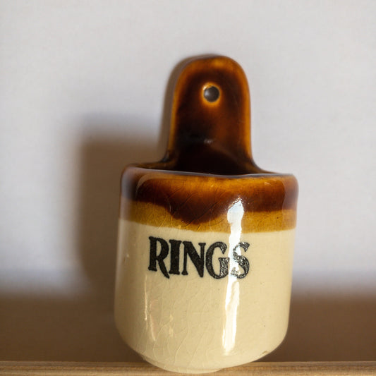 Mini Crock Ring Holder, Vintage Jewelry Keeper