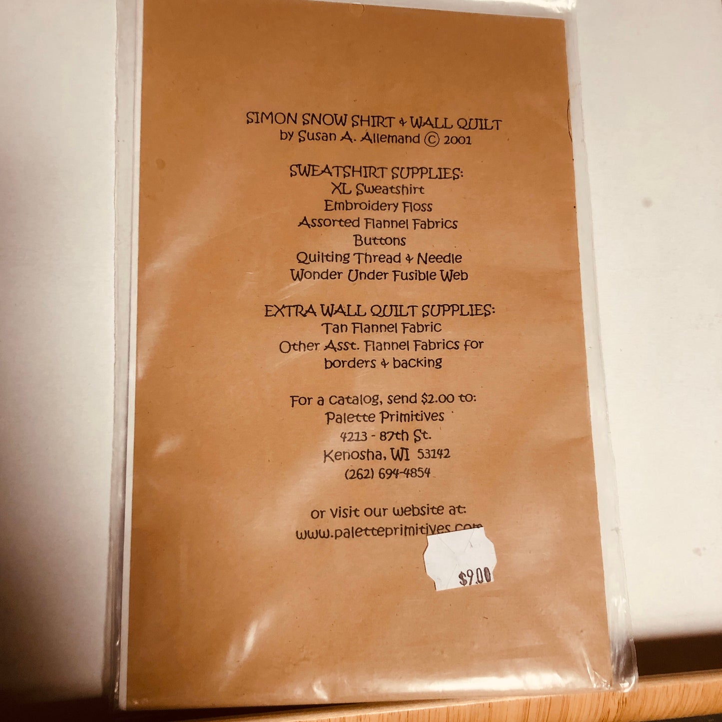 Palette Primitives, Simon Snow Shirt and Wall Quilt Pattern