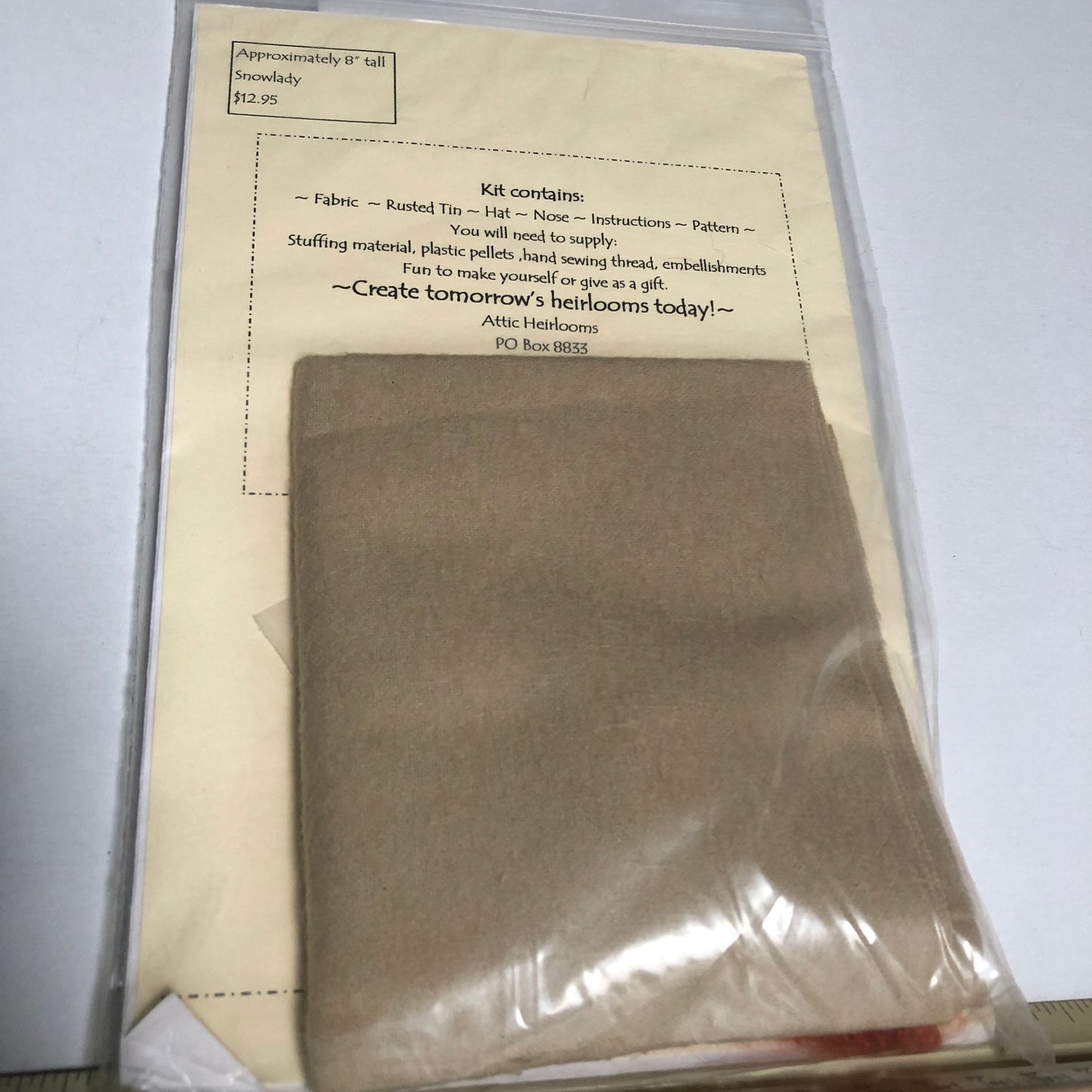 Attic Heirlooms, Winter Snowman Kit, 8 Inch Snowman Kit