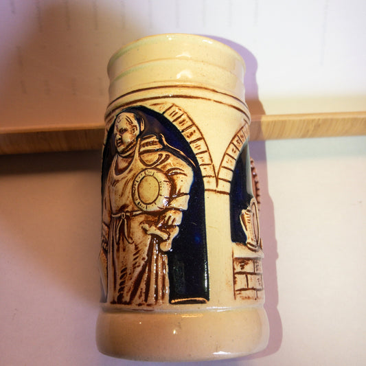 Small Stein Depicting Wine Making Press, Casks & Vintner, Made In Germany, Vintage