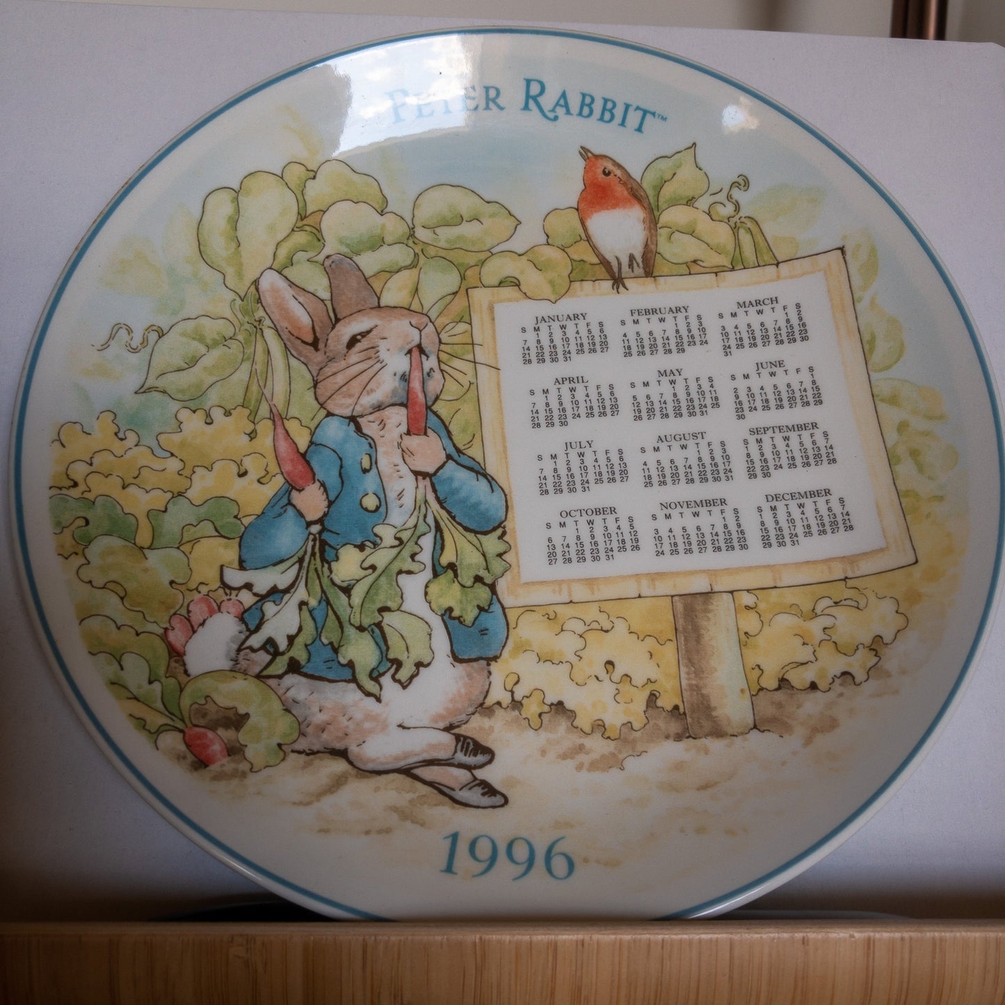 Peter Rabbit by Wedgwood, 1996 Calendar Collectible Plate