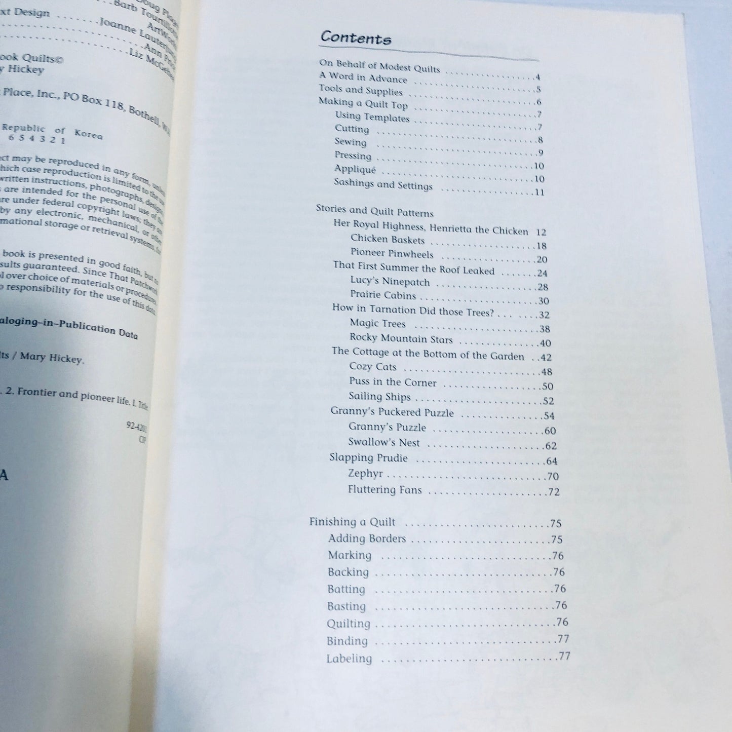 That Patchwork Place, Pioneer Storybook Quilts, Mary Hickey, Vintage 1992, Softcover Quilting Book