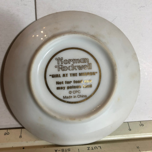 Norman Rockwell, "Girl At The Mirror", The Saturday Evening Post, March 6th 1954, Collectible Mini Plate
