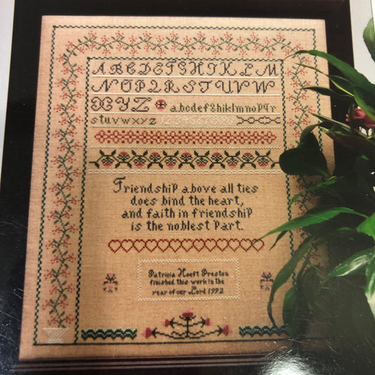 Heartwarming Samplers, Friendship Sampler, Patricia Preston, Item 14, Vintage 1993, Counted Cross Stitch Chart
