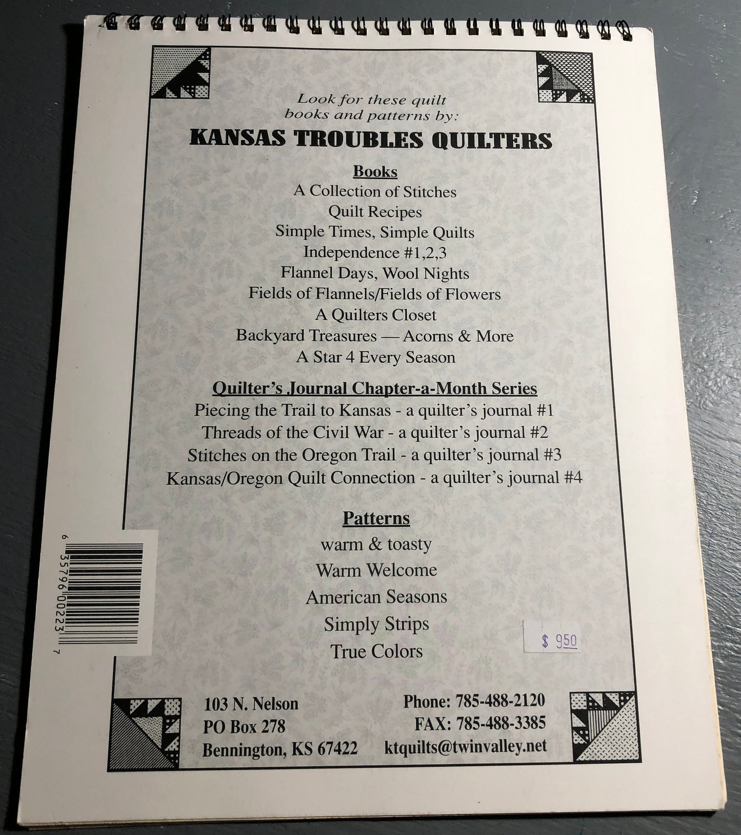 Kansas Troubles Quilters, American Seasons, Lynn Hagmeier, Quilting Chart, Flipbook