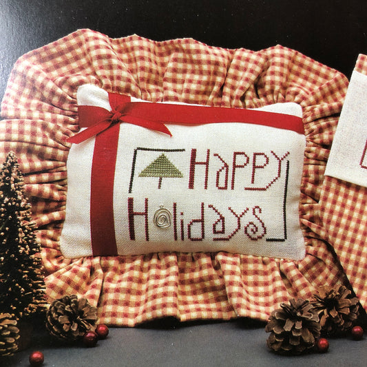 Heart In Hand holiday greetings Cecilia Turner Vintage 2002 Counted Cross Stitch Chart