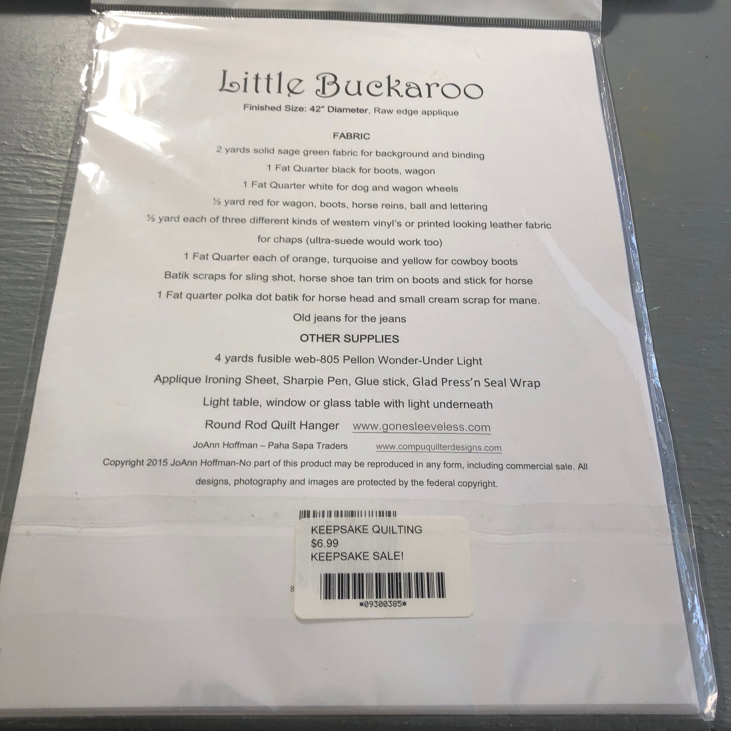 Little Buckaroo, by JoAnn Hoffman, 42 Inch Diameter, Applique' Design