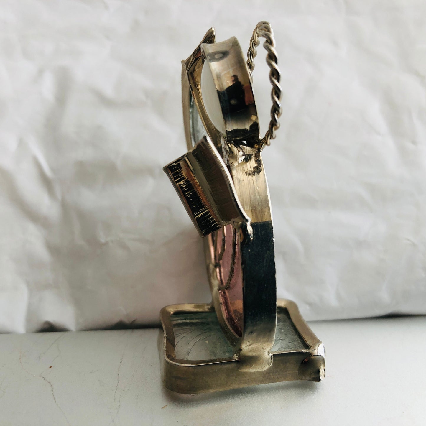 Stained Glass Mini Angel, Vintage Collectible Ornament/Figurine