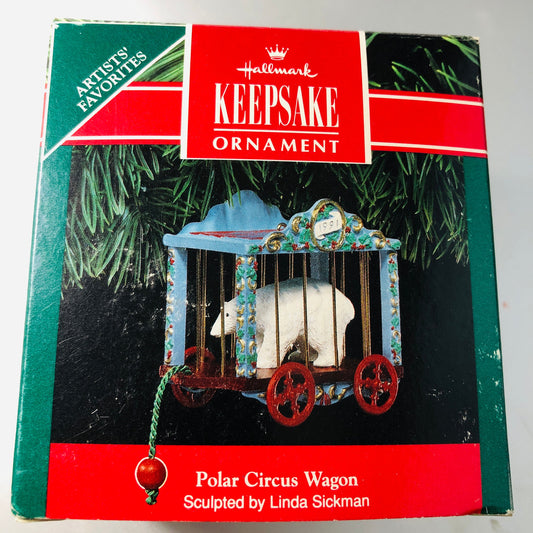 Hallmark, Polar Circus Wagon, Dated 1991, Keepsake Ornament, QX439-9