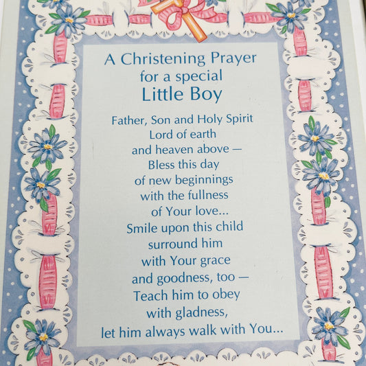 Abbey Press, A Christening Prayer For A Special Boy, Vintage 1991 Plaque, Wall Hanging