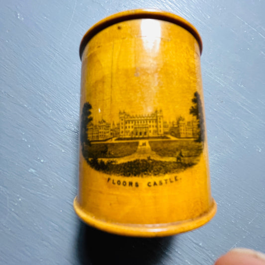 Melrose Abby- Kelce, Abby-Floors Castle, Wooden Snuff Box, Vintage Tobacciana Collectible