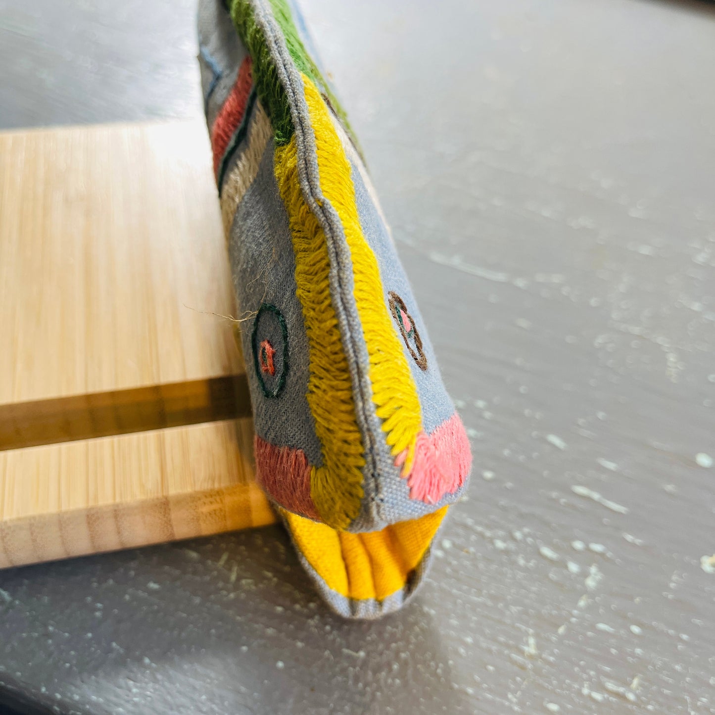 Fish Eyeglass Case, Hand Embellished, Vintage Decorative Storage Case