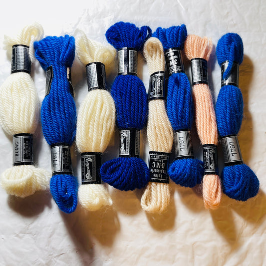 DMC, Tapisserie, Bargain Lot Of 7 Skeins, Wool Tapestry Thread, See Description*