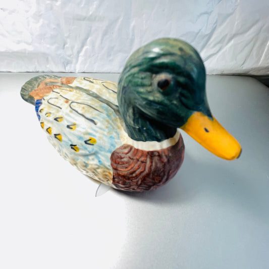 Weiss, Mallard Duck, hand painted porcelain, made in Brazil, vintage collectible figurine