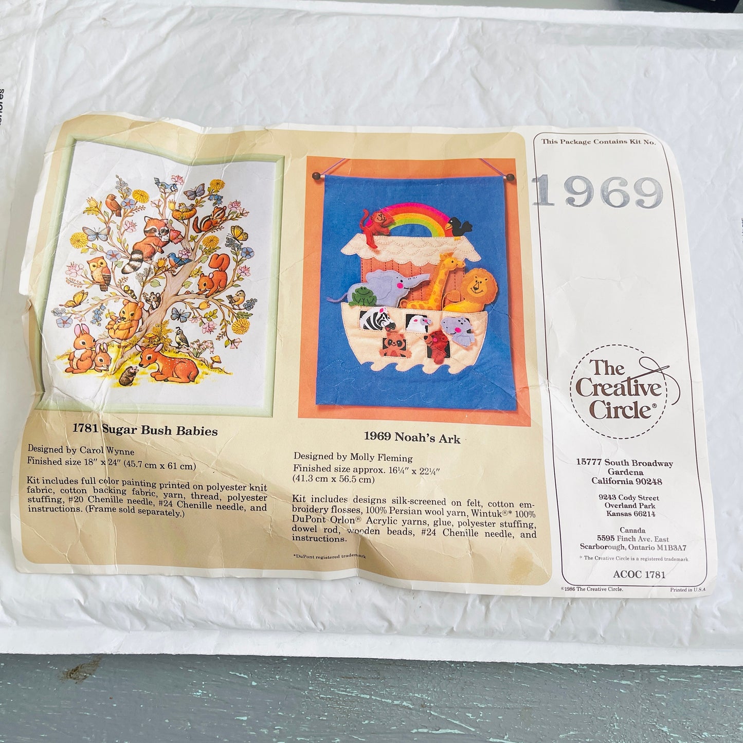 The Creative Circle, Noah's Ark, Vintage, Felt Kit, 16.25 by 22.25 inches, See Description*