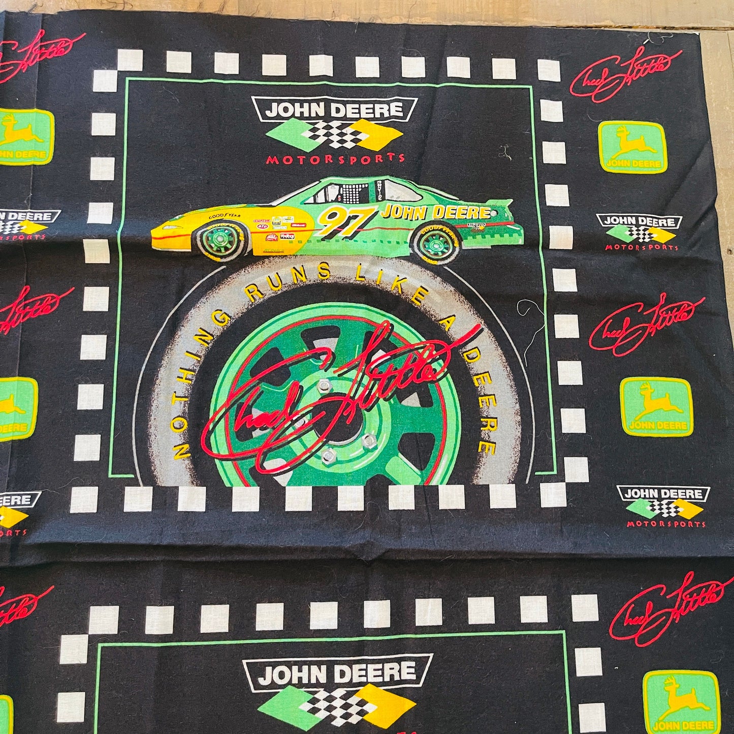 John Deere Motor Sport, Fabric Panel, 16 by 16 inches