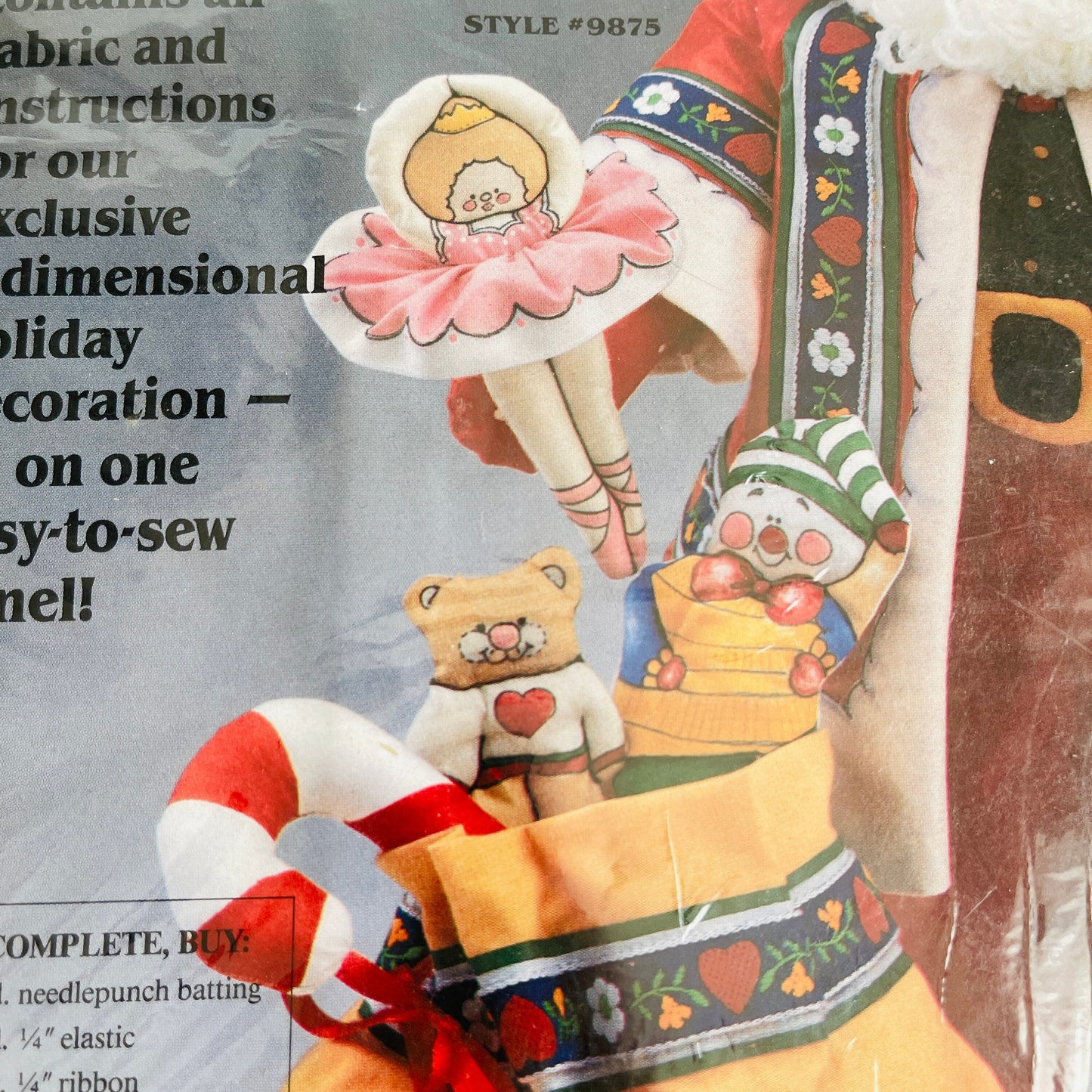 Daisy Kingdom, St. Nick and His Bag of Goodies, Vintage 1991, Fabric Panel Kit